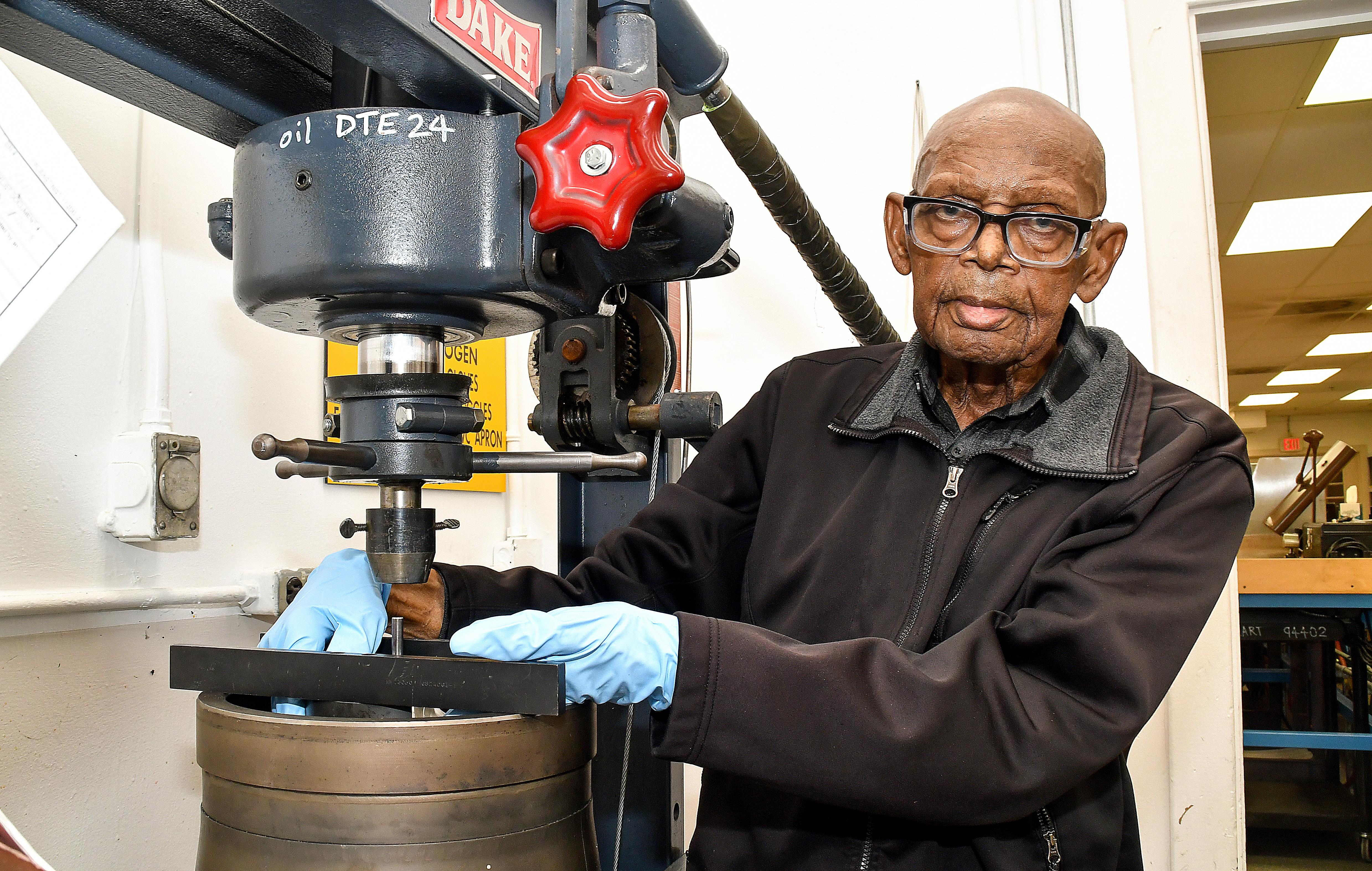 Freddie Dawkins, a pneudraulics systems mechanic at Fleet Readiness Center East (FRCE), celebrated his retirement from federal service after 70 years of combined military and civilian service. 