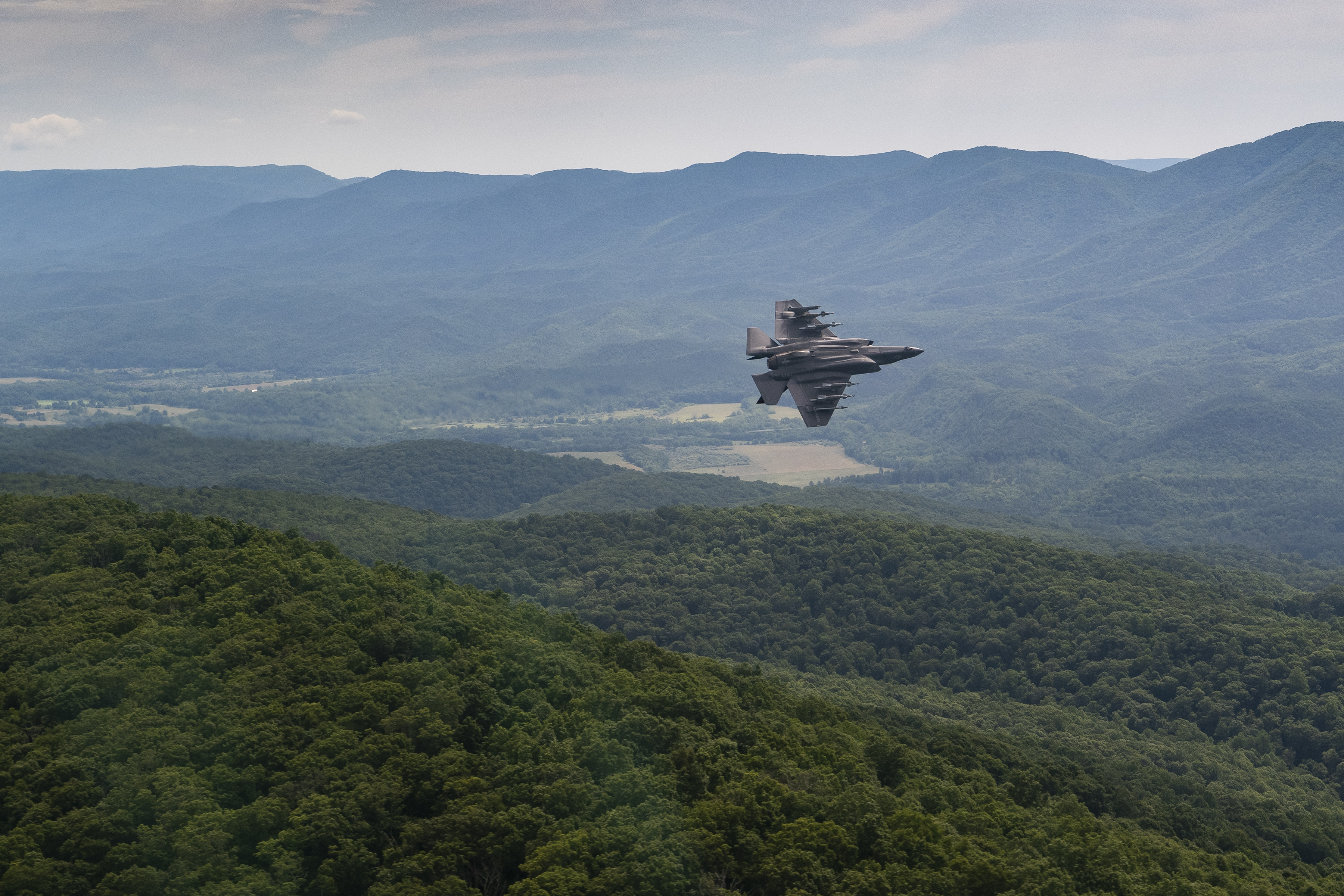F-35C low level flight over  West Virginia