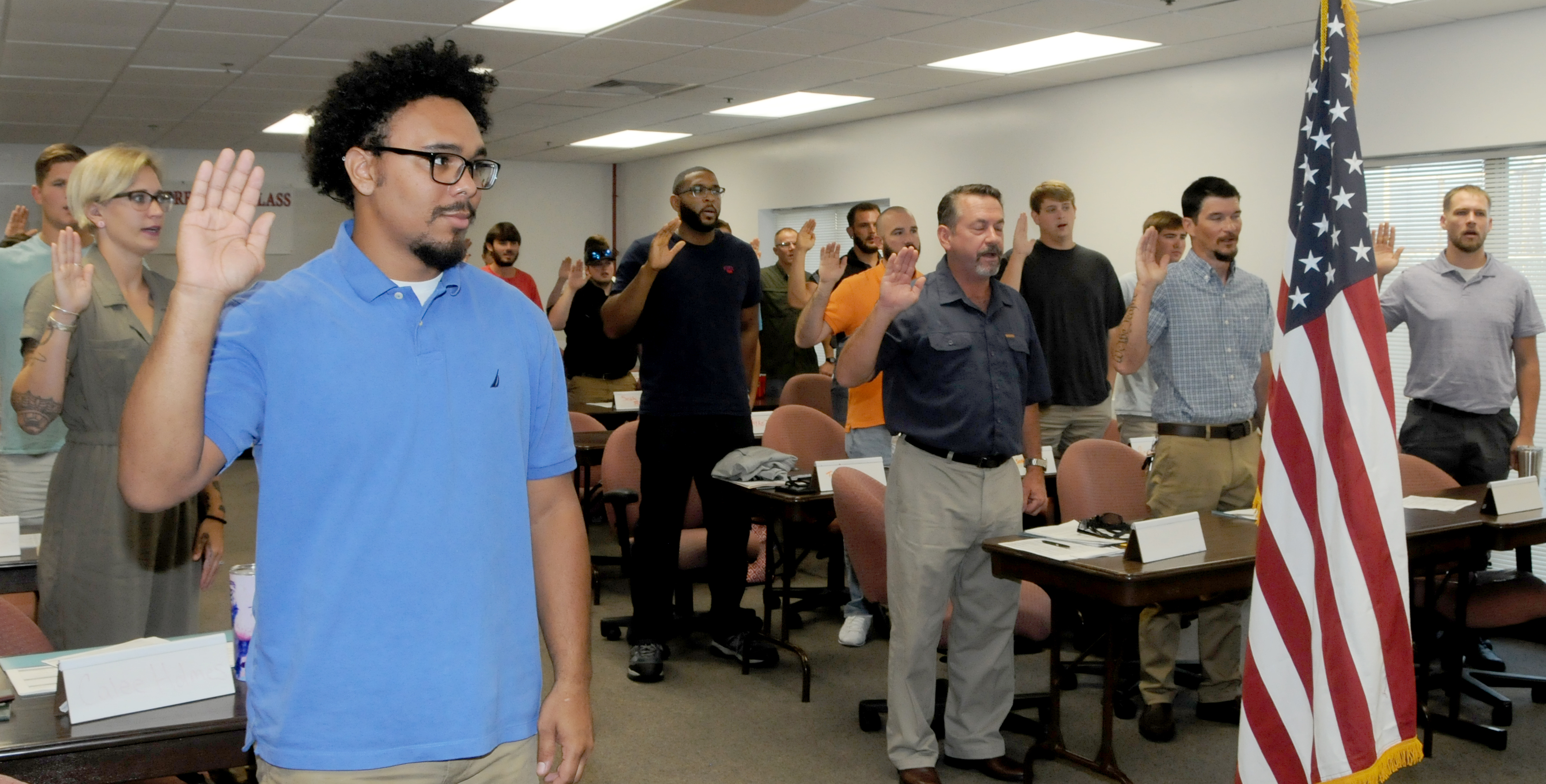Apprentices take the oath of office