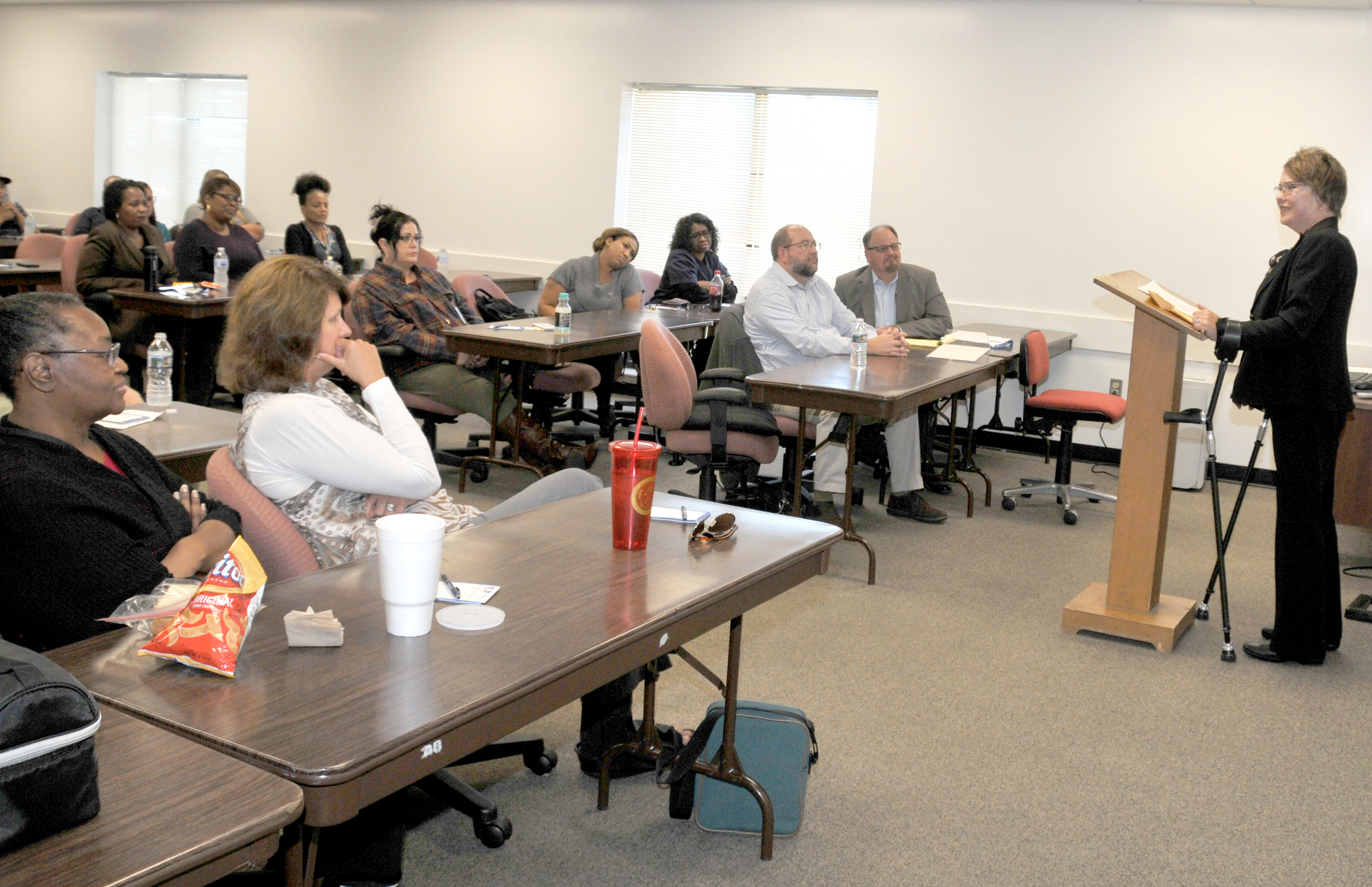 Deborah Moy speaks to the FRCE workforce