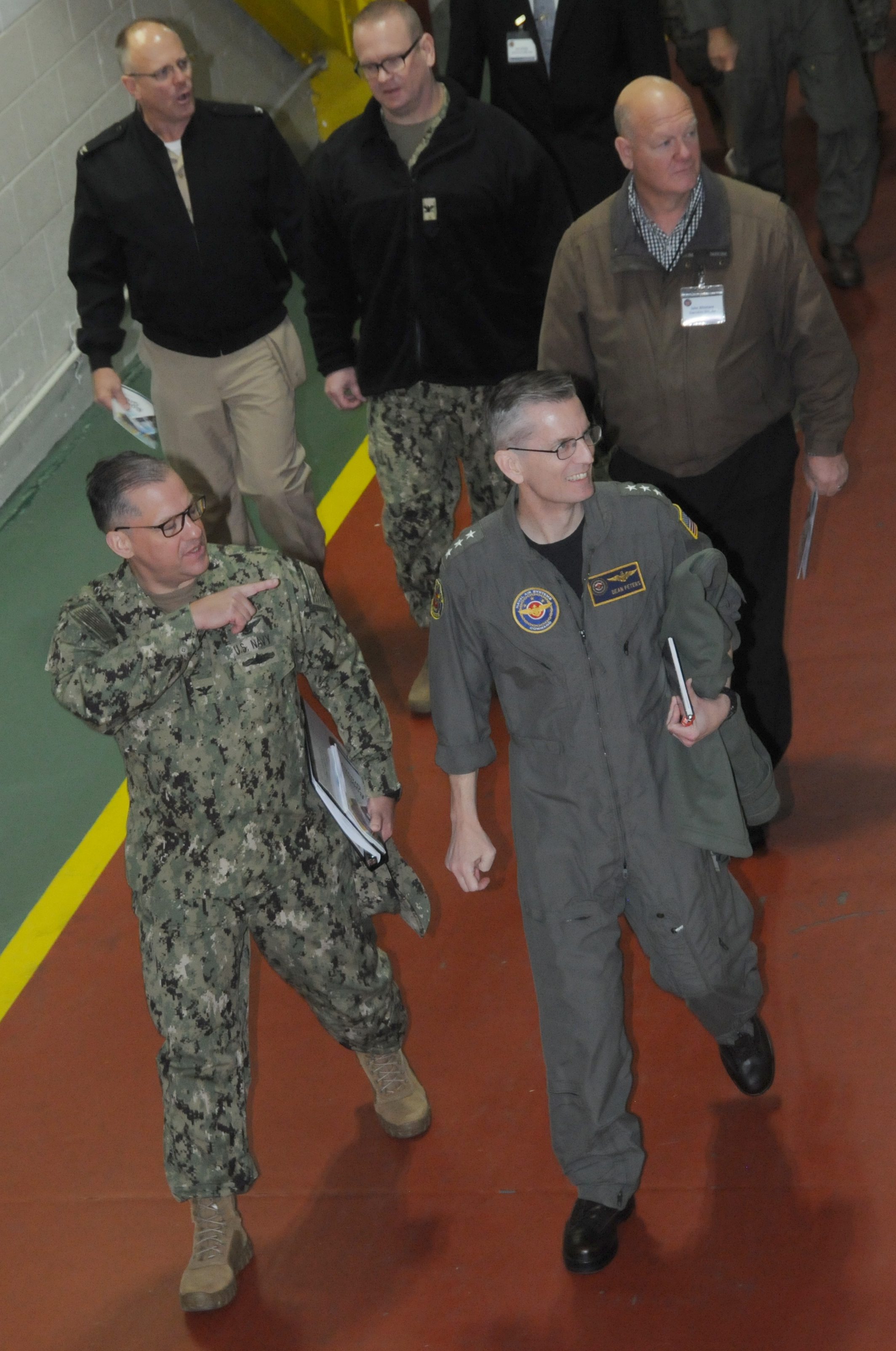 FRCE Commanding Officer Capt. Mark E. Nieto tours depot with NAVAIR CO