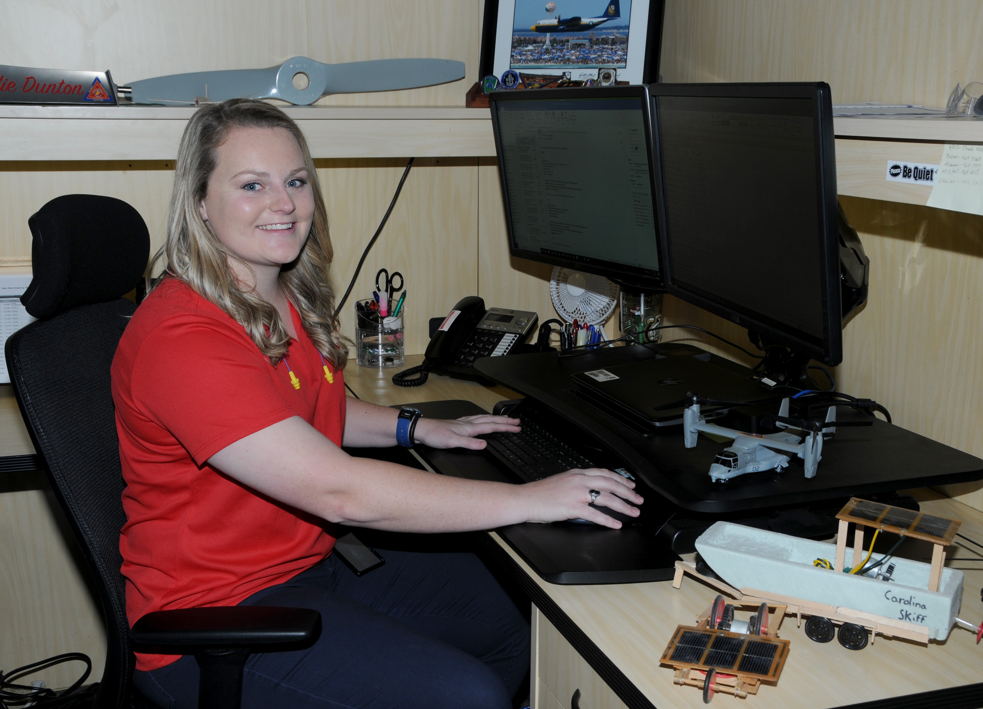 FRCE quality engineer Maddie Dunton at her desk