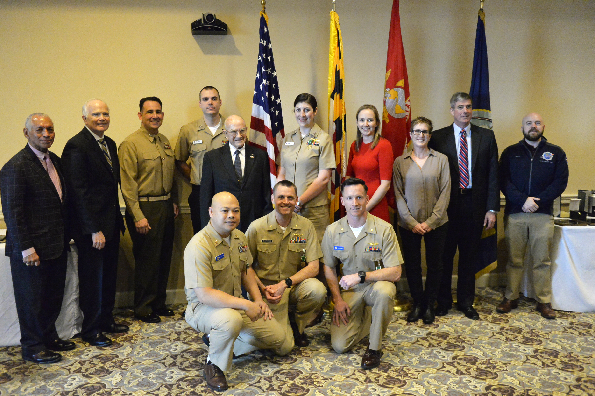 Awardees and presenters at the Naval Test Wing Atlantic (NTWL) 2019 annual awards luncheon
