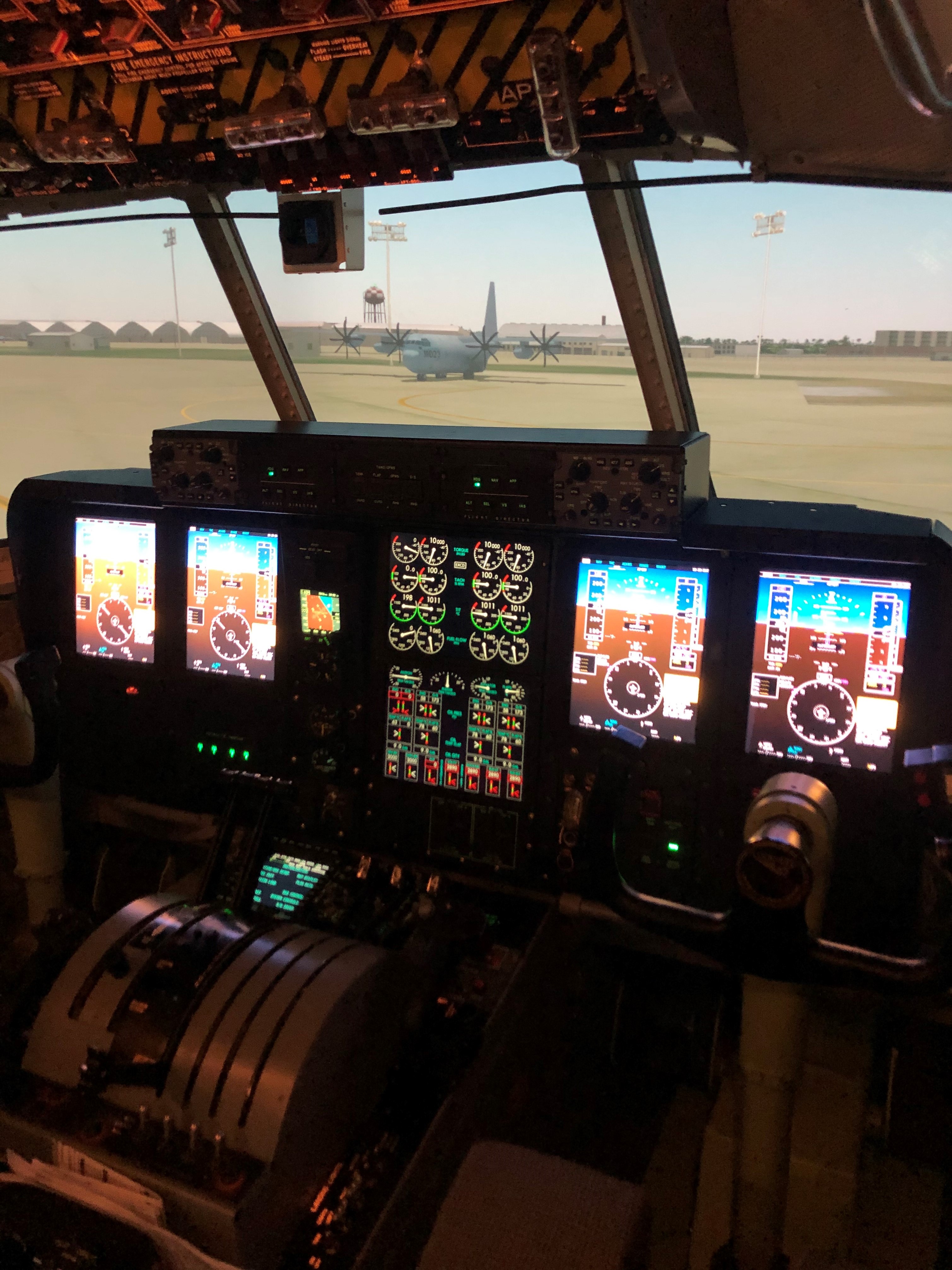 The view from one of the GoPro cameras installed in the C-130T Avionics Obsolescence Upgrade Operational Flight Trainer. The cameras allowed remote observation of live software tests by engineers in Maryland, New York, North Carolina, and Texas over a two-day period. 