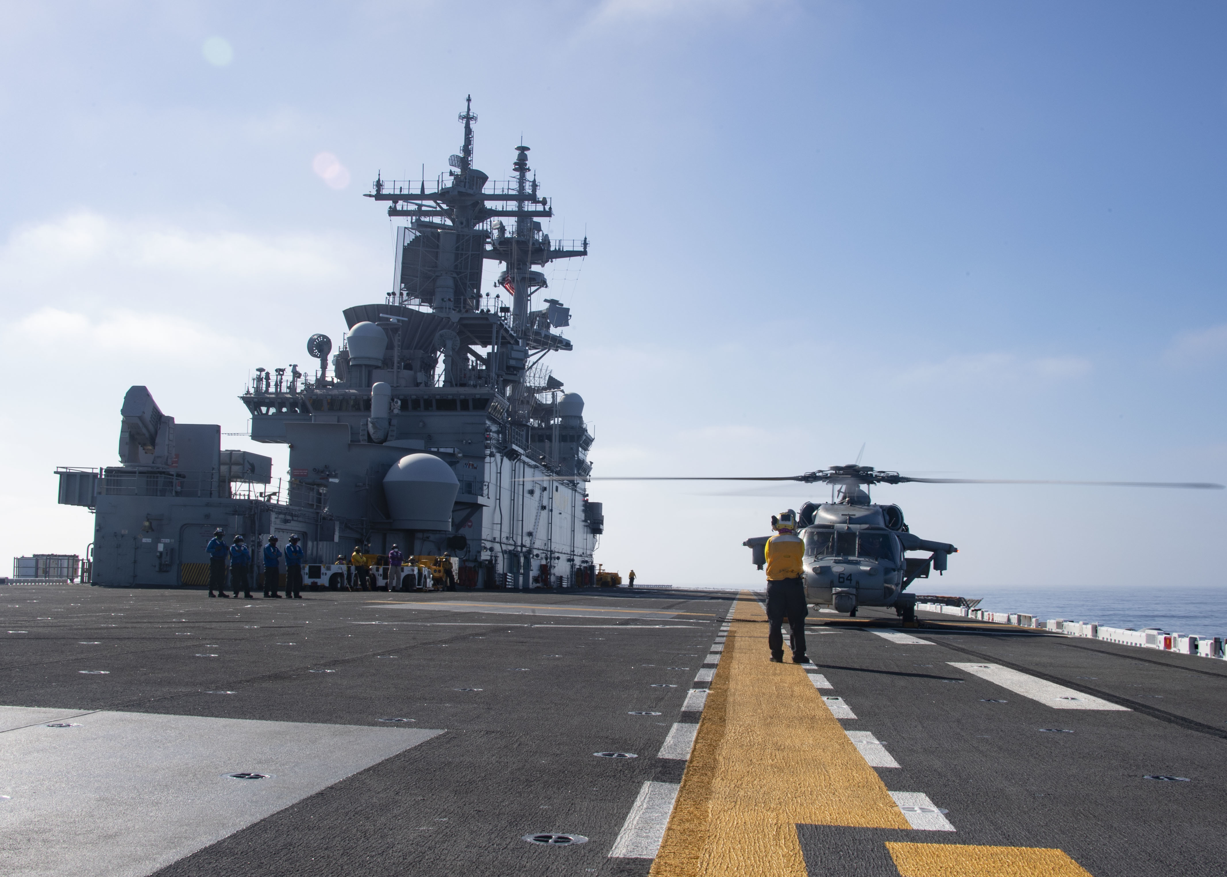 MH-60S Sea Hawk helicopter on USS Essex (LHD 2)