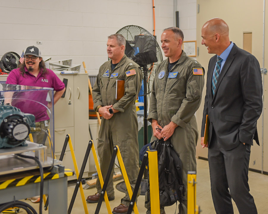 Guests tour a lab at NAWCAD Lakehurst
