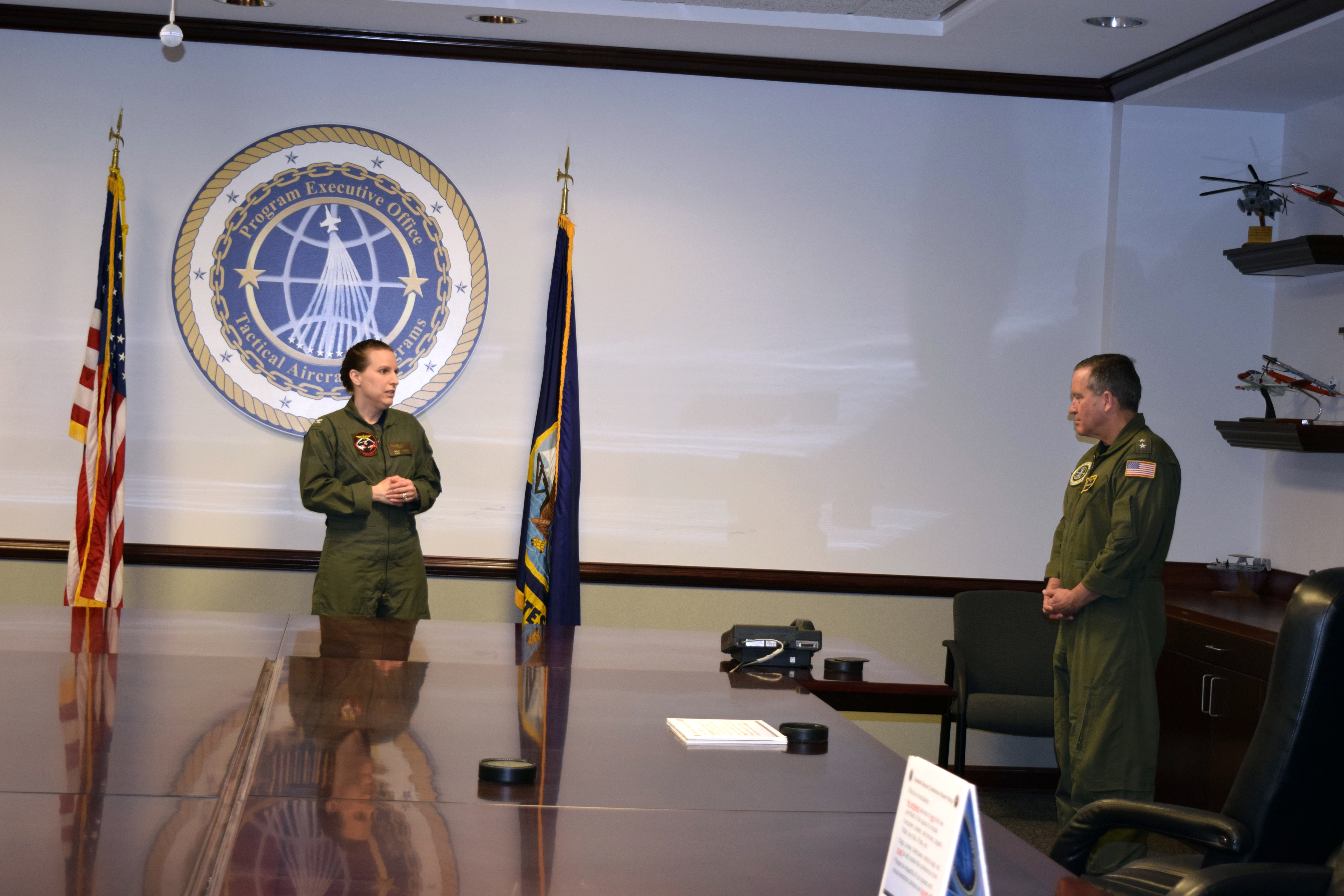 Capt. Holly Shoger and Rear Adm. Shane Gahagan