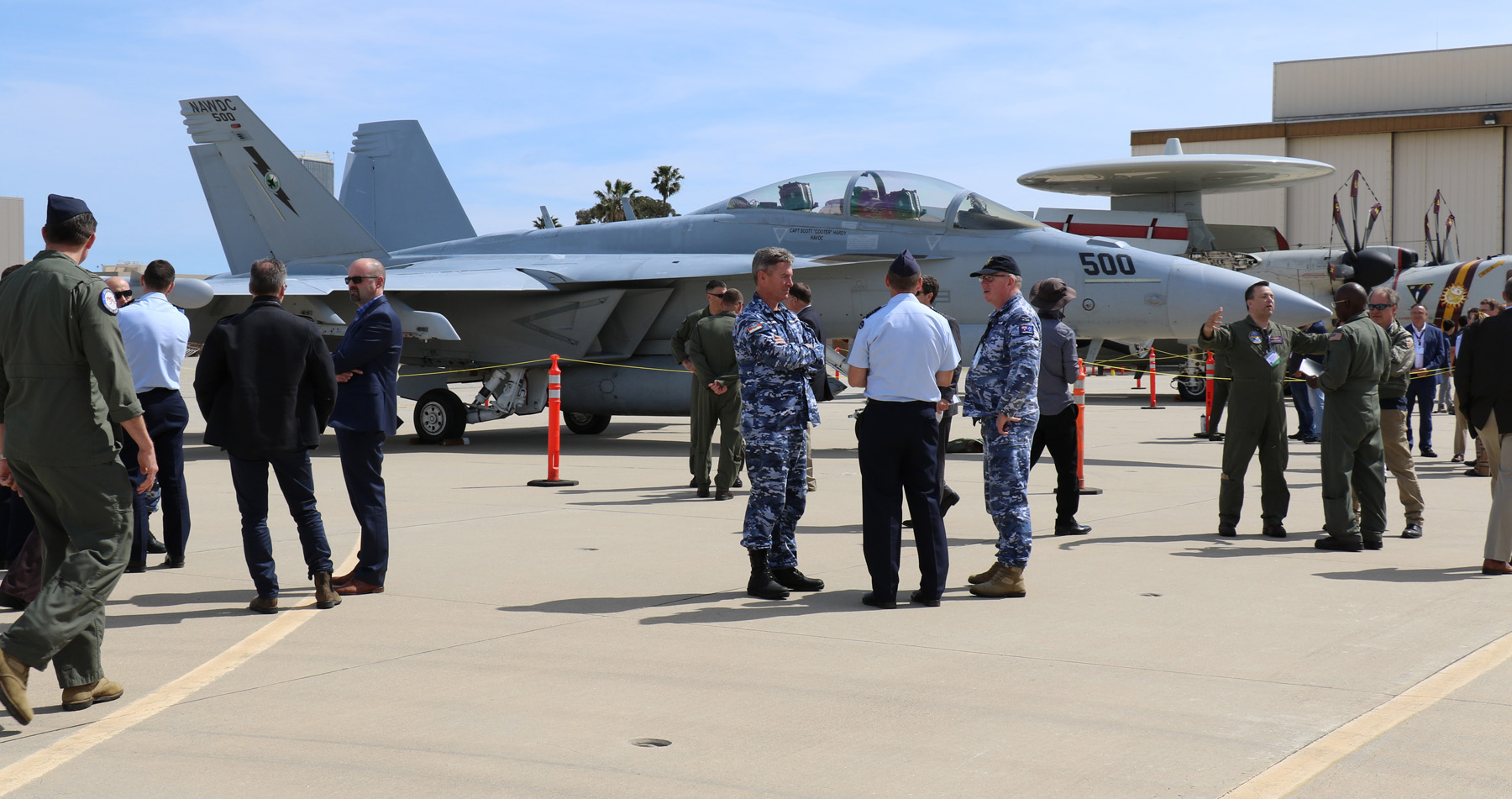 Static aircraft on display for the 48th EW Annual Symposium at Point Mugu