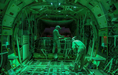 green inside aircraft