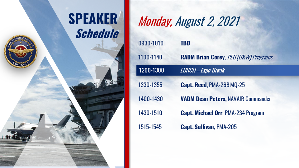 SAS Schedule - Monday, August 2