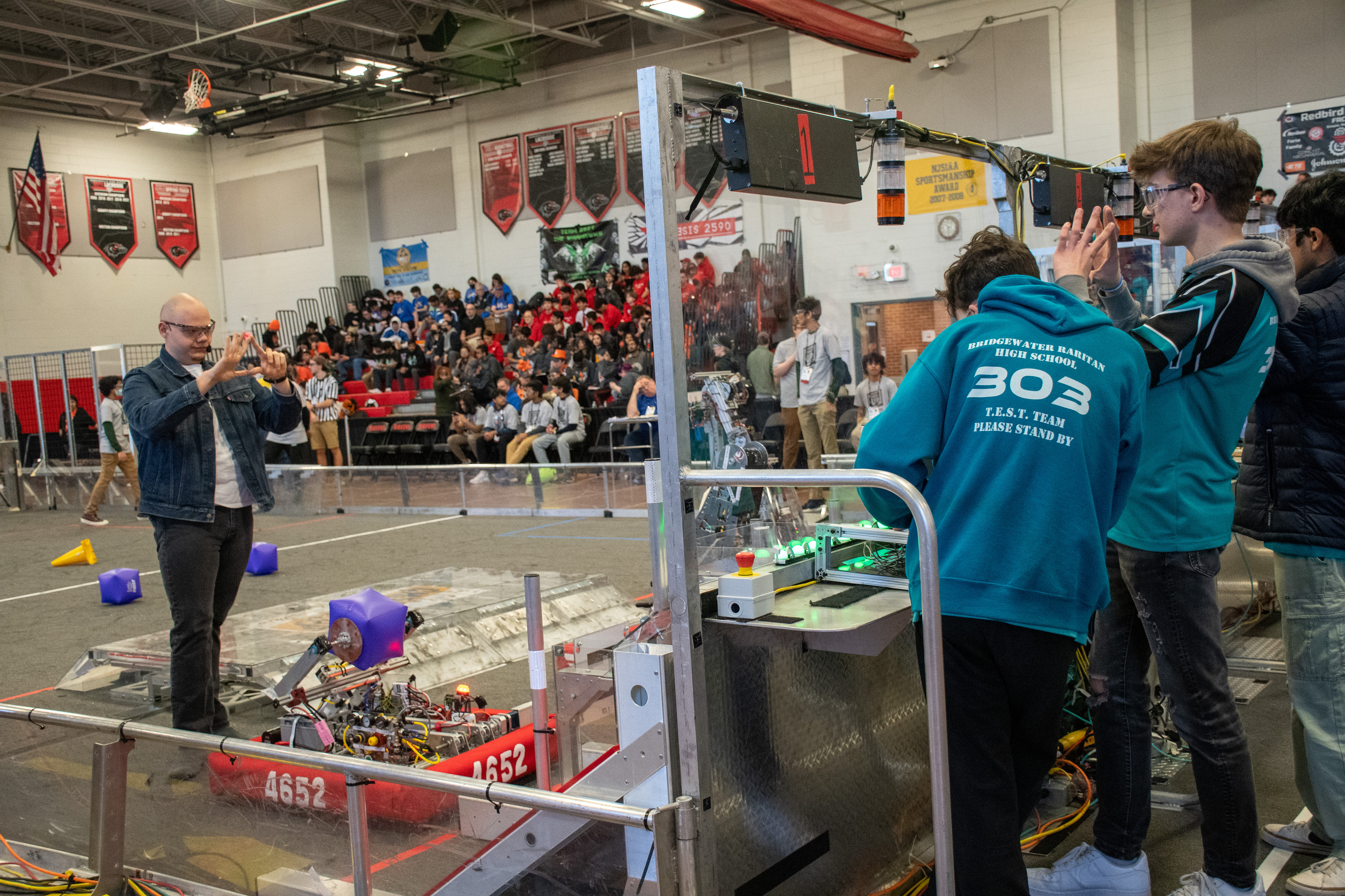 FIRST Robotics competition team photo
