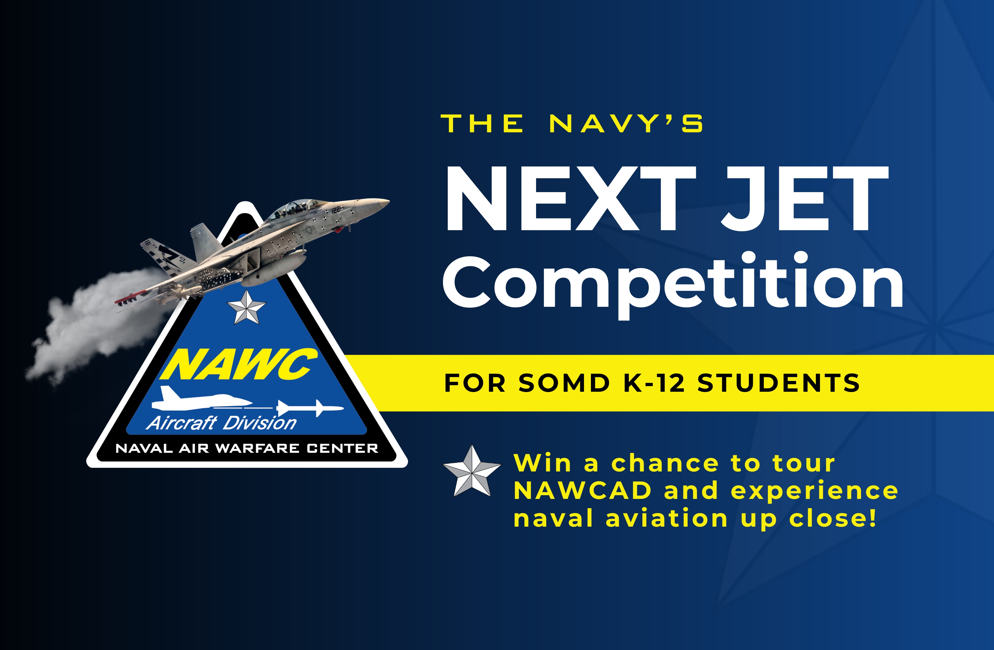 A graphic advertises the Navy's Next Jet Competition.