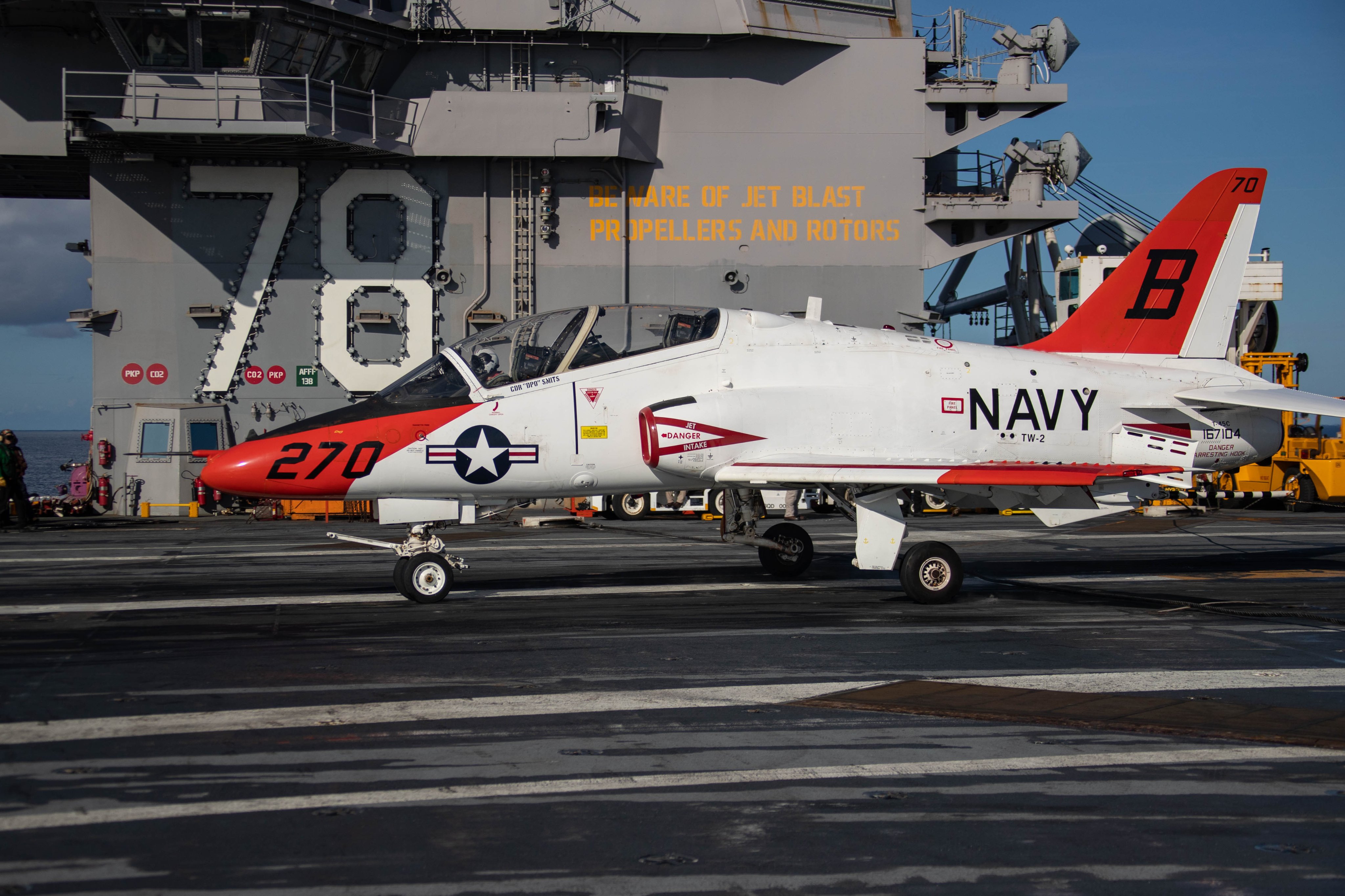 T-45 landing on USS Gerald R. Ford (CVN 78)