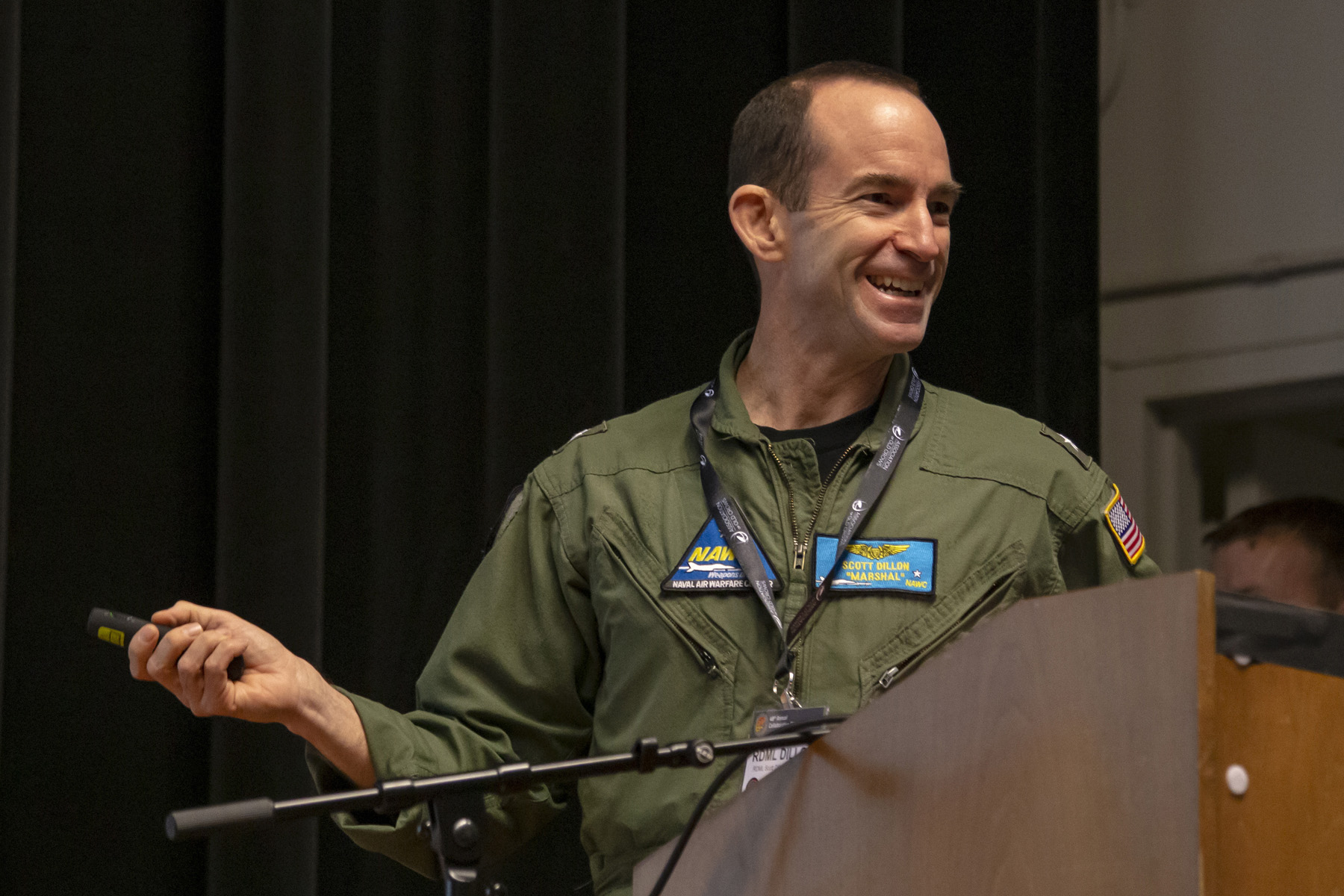 Rear Adm. Scott Dillon speaks during 48th annual EW conference