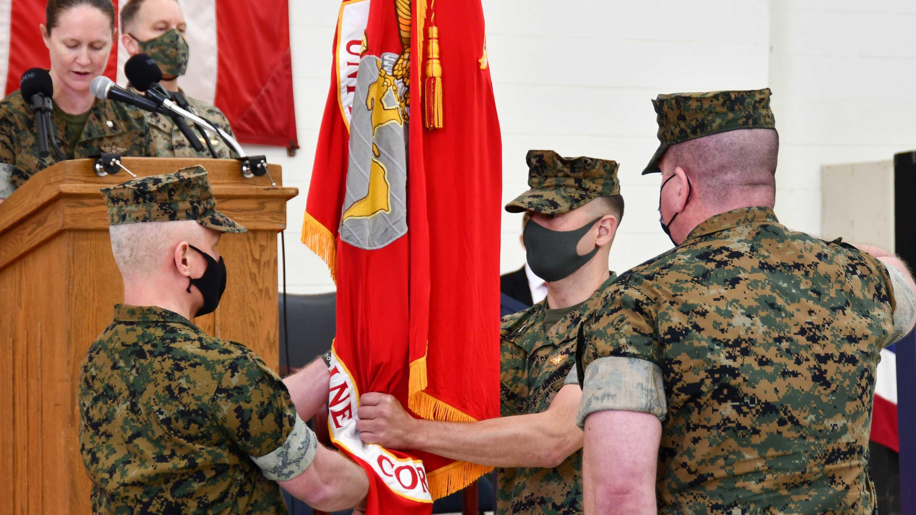 Col. David C. Walsh transfers leadership of PMA-276 to Col. Vasilios E. Pappas