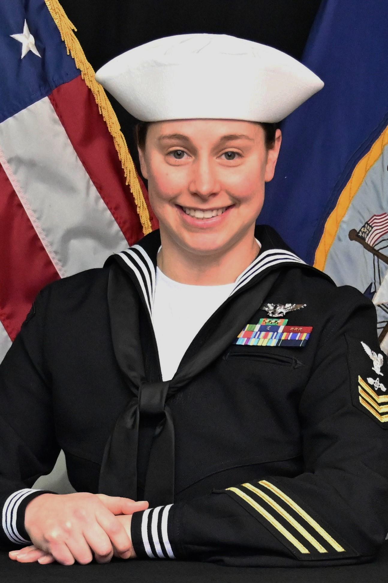 Portrait of Aviation Electronics Technician 1st Class Maria English