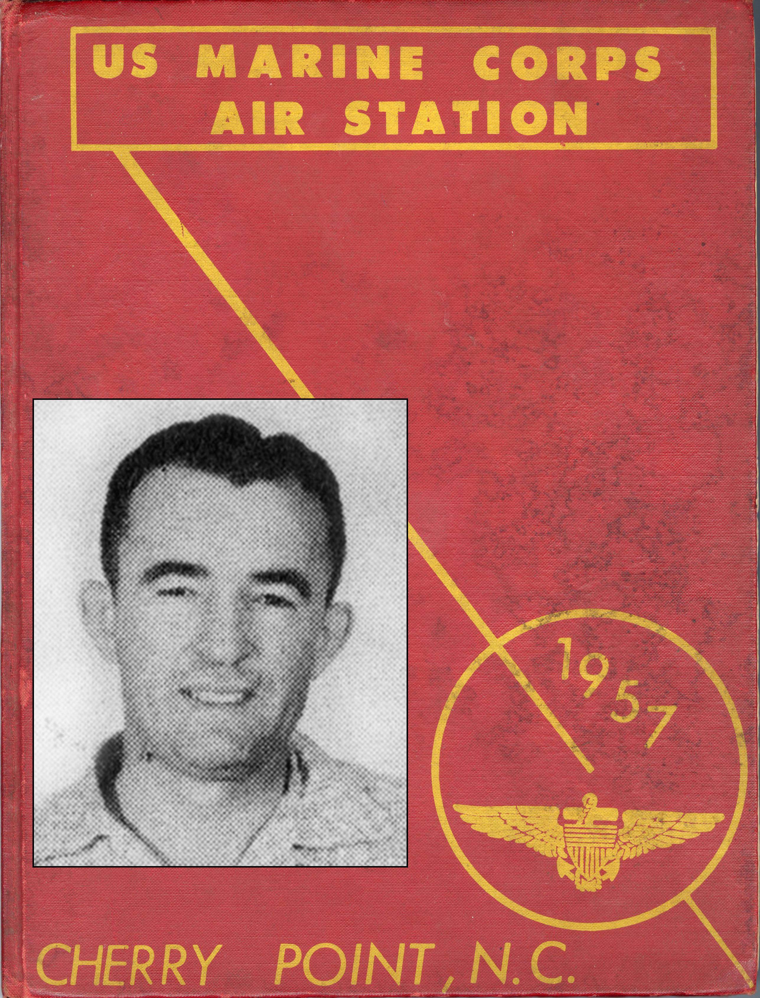 scanned image of US Marine Corps Air Station Cherry Point, N.C. yearbook with photo on the front
