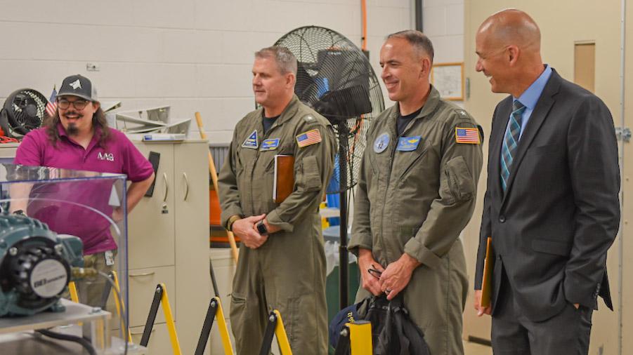 Guests tour a lab at NAWCAD Lakehurst