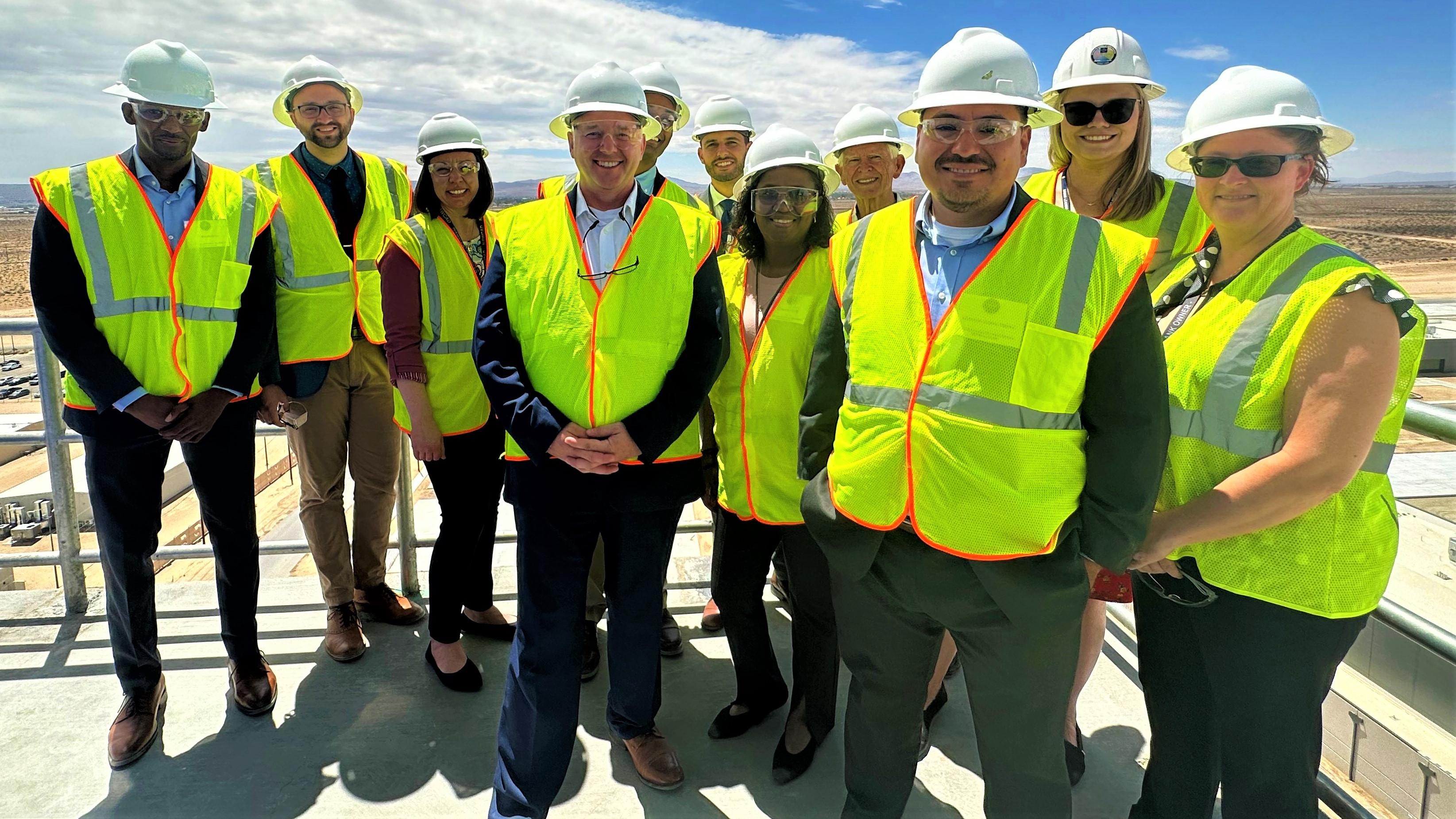 Participants from the NAVAIR Leadership Development Program 2020 cohort shown atop the newly constructed China Lake Air Traffic Control Tower.
