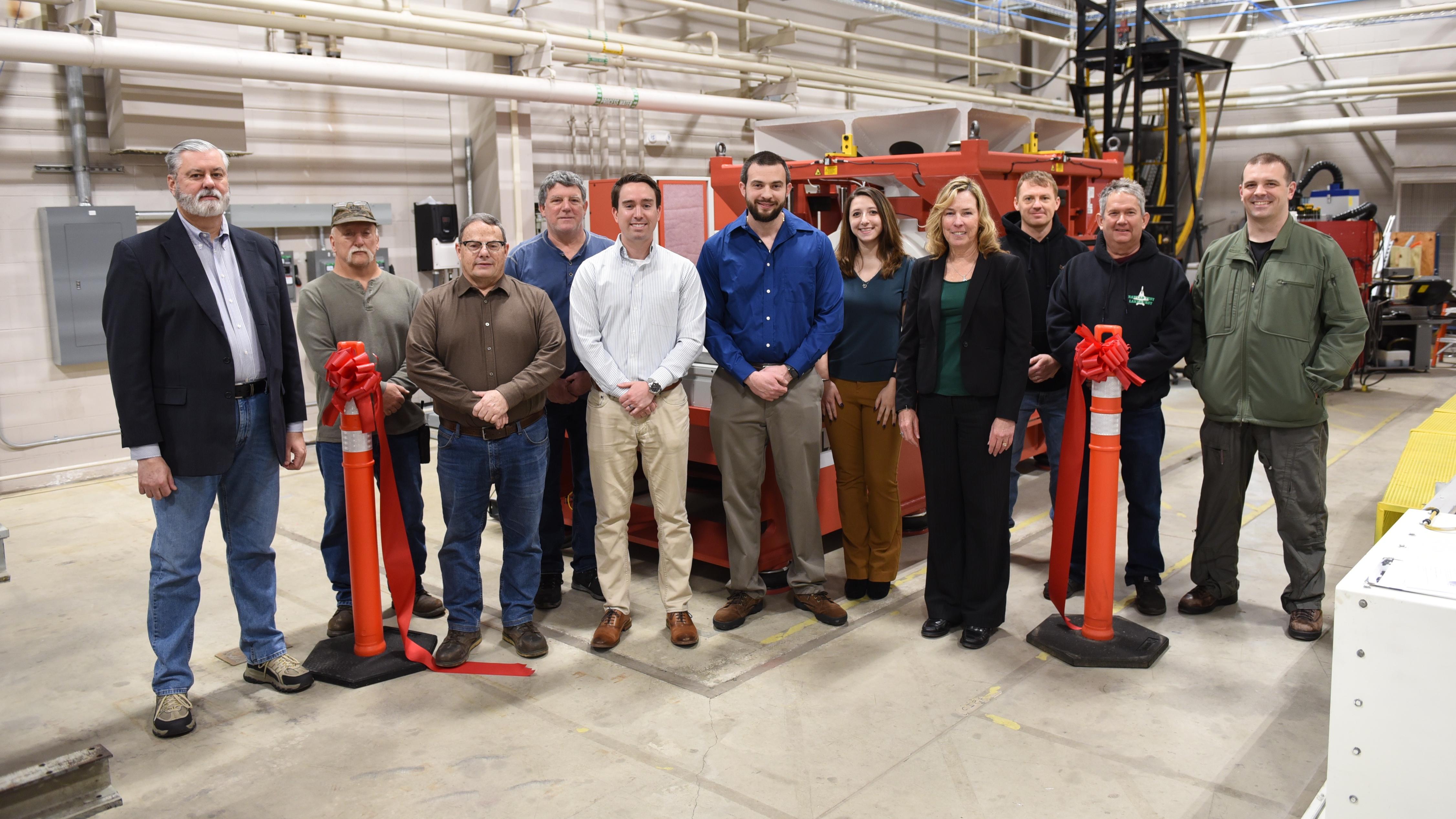 Ribbon cutting ceremony for new vibration table at Naval Air Warfare Center Aircraft Division Lakehurst