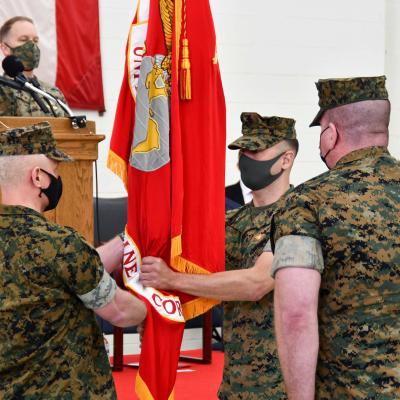 Col. David C. Walsh transfers leadership of PMA-276 to Col. Vasilios E. Pappas