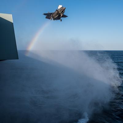 The F-35 Pax River Integrated Test Force embarked on HMS Queen Elizabeth (R08), September through November, to carry out first of class flight trials (fixed wing) testing. US Navy photo