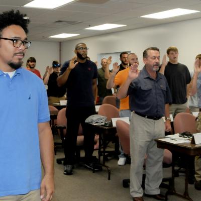 Apprentices take the oath of office