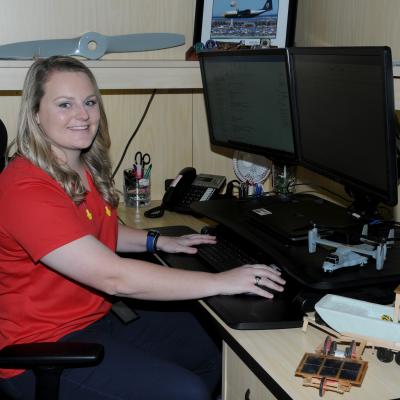 FRCE quality engineer Maddie Dunton at her desk
