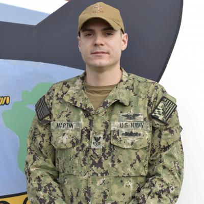 Aviation Structural Mechanic First Class John Martin is the 2019 Naval Test Wing Atlantic Sailor of the Year.
