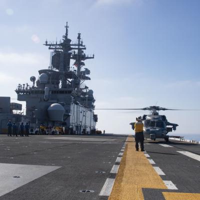 MH-60S Sea Hawk helicopter on USS Essex (LHD 2)