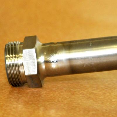 Completed orbital weld on titanium tube
