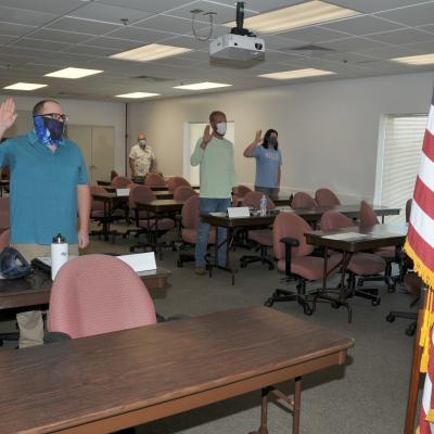 FRCE apprentices take oath of office on first day.