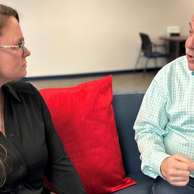 Brian Scolpino, the CMV-22B Osprey Integrated Product Team Lead with the V-22 Joint Program Office (PMA-275), discusses his experience as a mentor with Kayla Groves, PMA-275 Operations. Scolpino is one of nine 2022 national award winners selected as Mentor of the Year, representing NAVAIR Headquarters. 