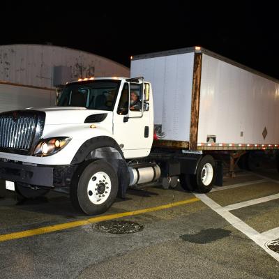 Truck driver prepares to leave FRCE for MCAS Beaufort SC