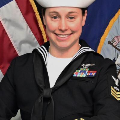 Portrait of Aviation Electronics Technician 1st Class Maria English