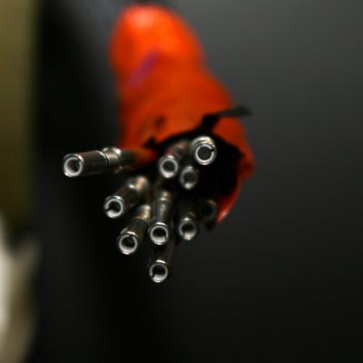 Close up of fiber optic cable