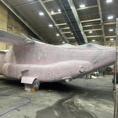 V-22 Osprey being chemically stripped