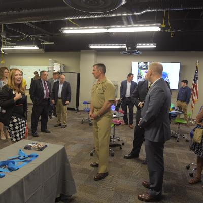 People visiting STEM lab