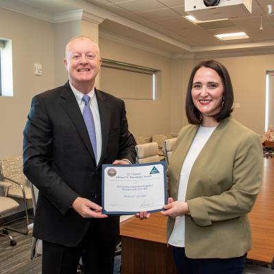 Melissa Gardner receives award at Patuxent River