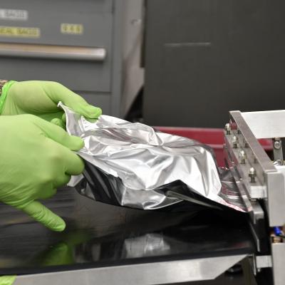 Bearings are sealed in air-tight bags inside the Fleet Readiness Center East (FRCE) Bearing Shop. Once bearings pass the various inspections and are certified by the artisans, they are lubricated, preserved and packaged. Once packaged, the bearings are utilized by other shops performing maintenance, overhaul and repair work within the depot. Some are sent out directly to the Fleet.
