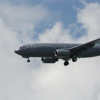 Photo of a C-40A aircraft in flight 