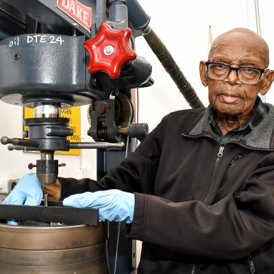 Freddie Dawkins, a pneudraulics systems mechanic at Fleet Readiness Center East (FRCE), celebrated his retirement from federal service after 70 years of combined military and civilian service. Dawkins retired from the U.S. Air Force after 26 years of service and then worked disassembling, assembling, repairing and overhauling various turbine compressor assemblies with Naval Air Systems Command since January 1981. 