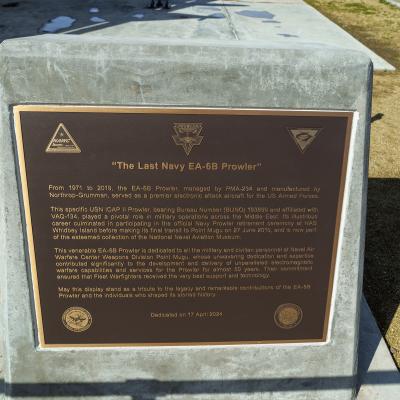 Last Navy EA-6B plaque