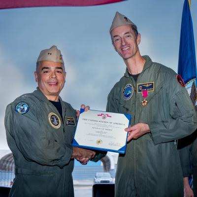 Rear Adm. John Lemmon and Capt. Kevin McGee