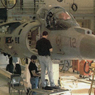 Artisans work on AV-8 Harrier 