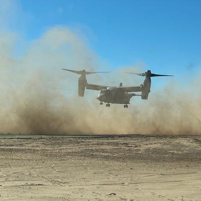 MV-22 tests new expeditionary airfield matting