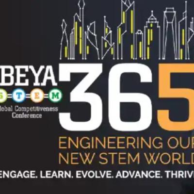 BEYA logo with conference theme: 365 Engineering: Our New Stem World. Engage. Learn. Evolve. Advance. Thrive.