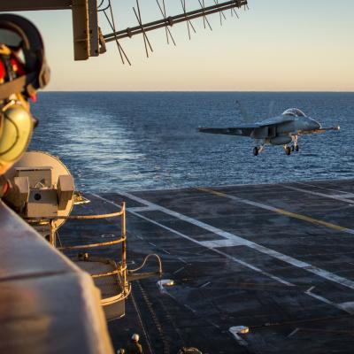 Super Hornet lands on USS Carl Vinson (CVN 70)