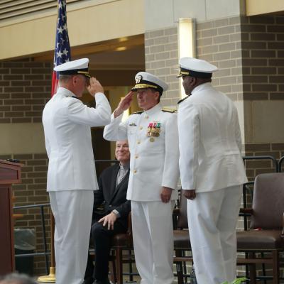 Capt. Christopher B. DeBons, Rear Adm. Shane Gahagan, Capt. Errol A. Campbell Jr.