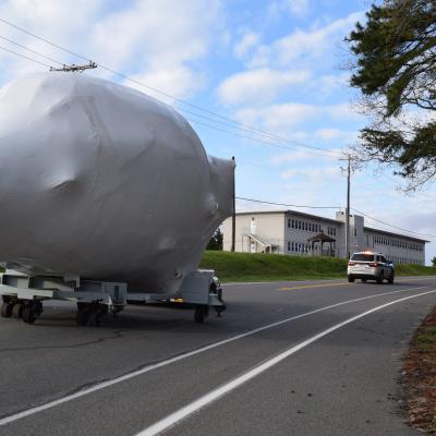C-130 training device being towed
